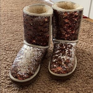 UGG rose gold sequin boots